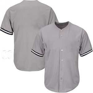 youth & adult gray button front baseball jersey