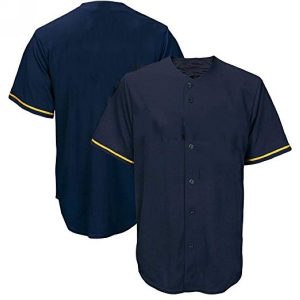 youth & adult navy button front baseball jersey