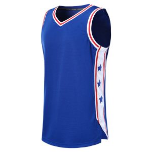men's blank 76ers blue mesh basketball jersey wholesale