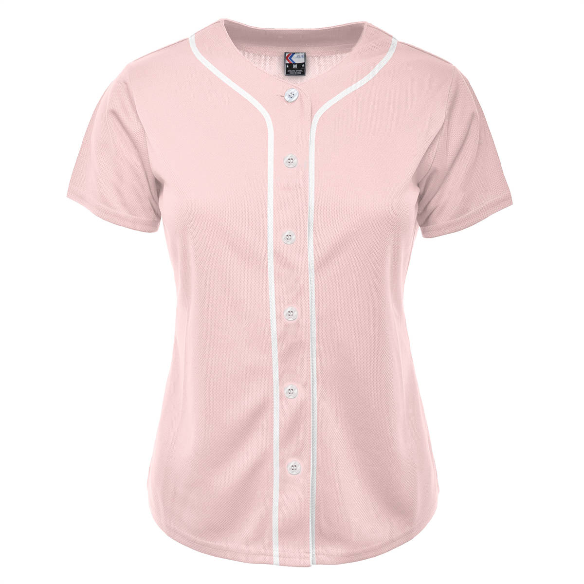 blank light pink & white full button baseball jersey for women blank light pink & white full button baseball jersey for women